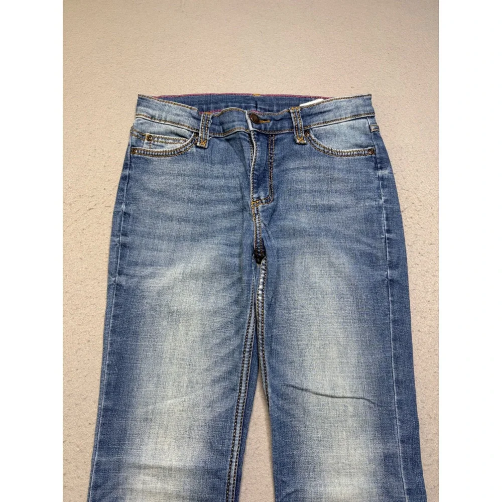 Wrangler Jeans Girls Size 14 Regular Blue Bootcut Adjustable Waist Stretch Denim